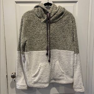 Plush pull over with hood